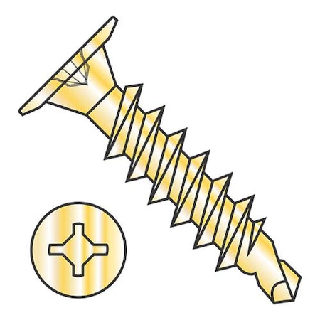 Usa Industrials Self-Drilling Screw, #10-16 x 3/4 in, Zinc Yellow Steel Wafer Head Phillips Drive BULK-SCRW-12596